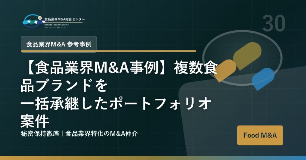 【食品業界M&A事例】複数食品ブランドを一括承継したポートフォリオ案件