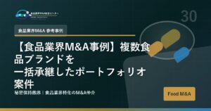 【食品業界M&A事例】複数食品ブランドを一括承継したポートフォリオ案件