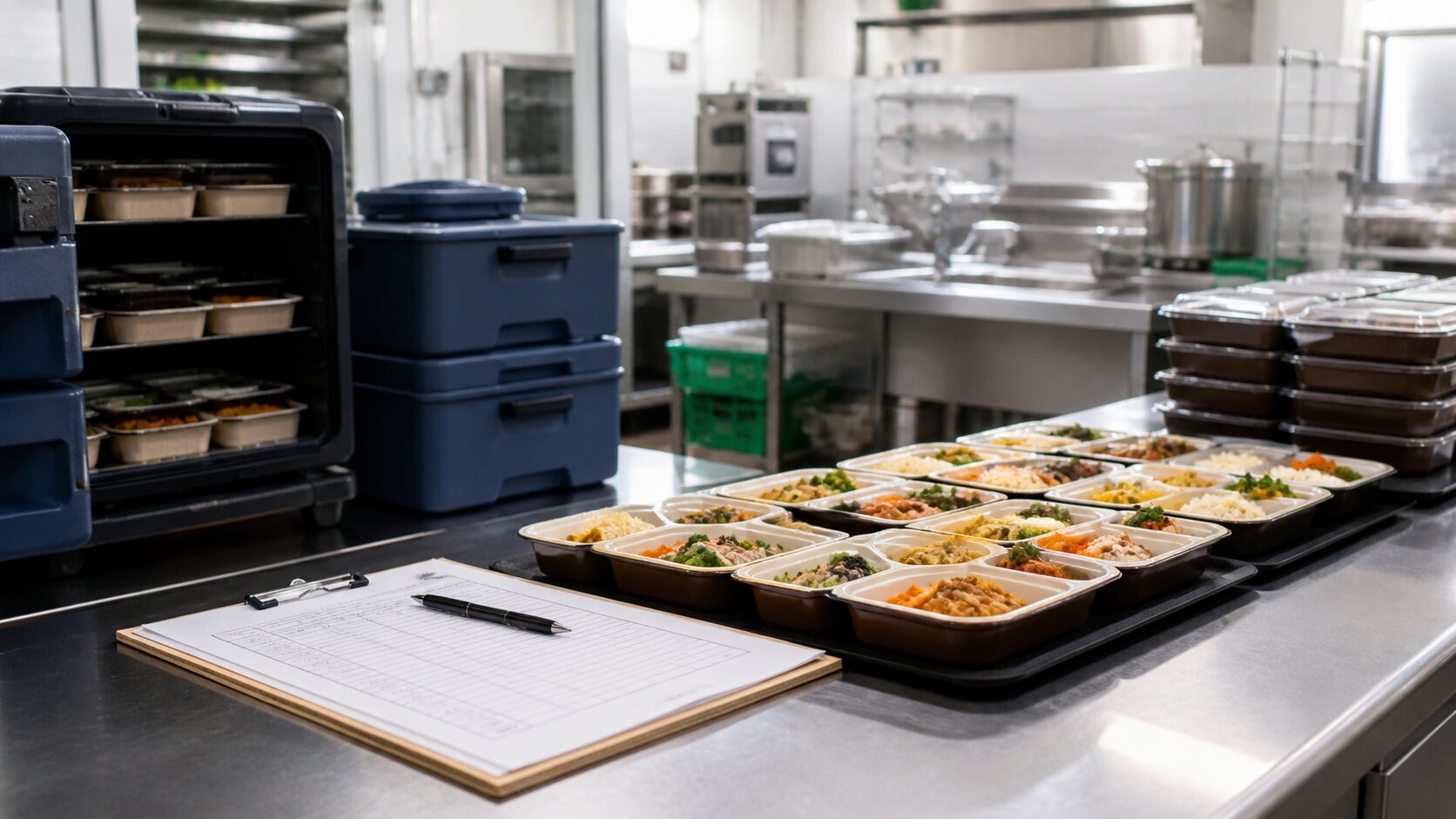 給食会社M&Aで承継対象となる衛生管理された厨房と配食準備の様子
